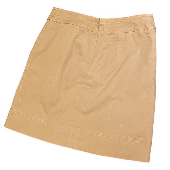 Talbots Women’s Twill A-line Beige Pockets Mini Skirt Fully Lined Size 4P EUC - Picture 2 of 4